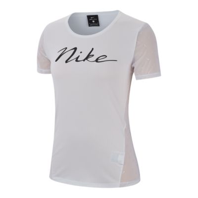 white pink nike shirt