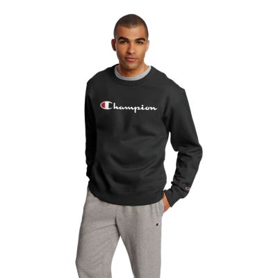 champion men's powerblend fleece logo sweatshirt