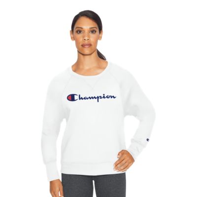 champion women's powerblend boyfriend crew pullover