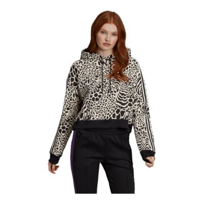 adidas originals all over print leopard overhead hoodie