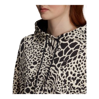 adidas originals all over print leopard overhead hoodie