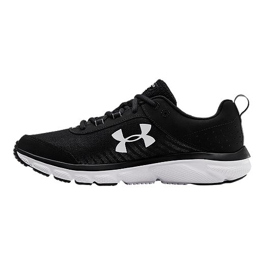 Black/White Numeric_10_Point_5 X-Wide Under Armour Mens Charged Assert 8 Running Shoe 