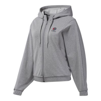 reebok women's velour fleece hoodie