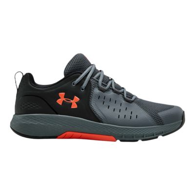 red and grey under armour shoes