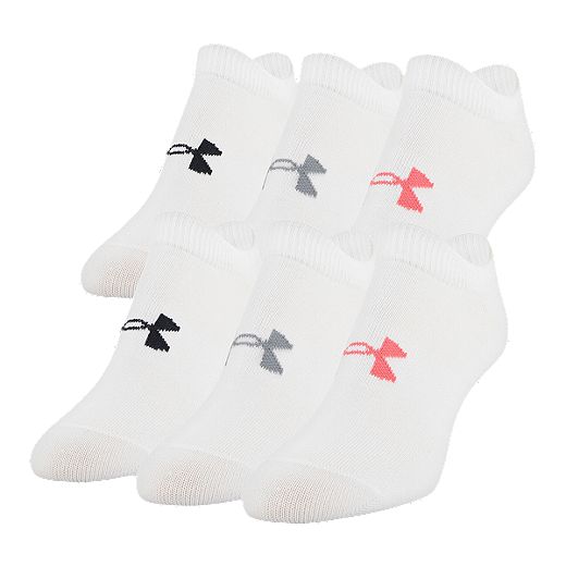 6-Pairs Under Armour Youth Essential 2.0 Lightweight No Show Socks 