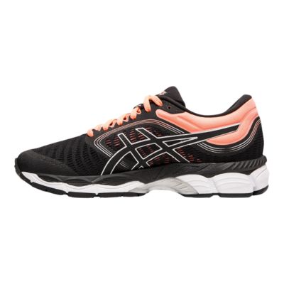 black and pink asics running shoes