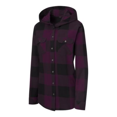 purple flannel hoodie