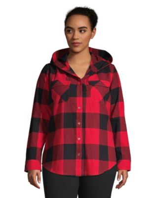 plus size hooded flannel