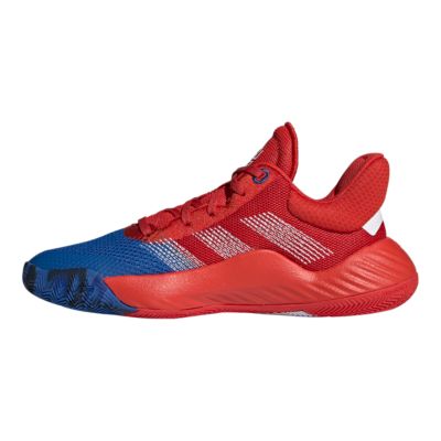 red blue basketball shoes