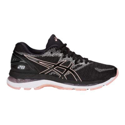 black and pink asics running shoes