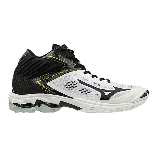 Mizuno Men's Wave Lightning Z5 Mid Cut Indoor Court Shoes - White/Black |  Sport Chek