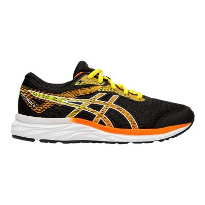 asics black and orange running shoes