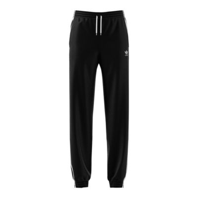 adidas originals three stripe cuffed sweat pants in black