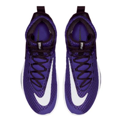 purple and white basketball shoes