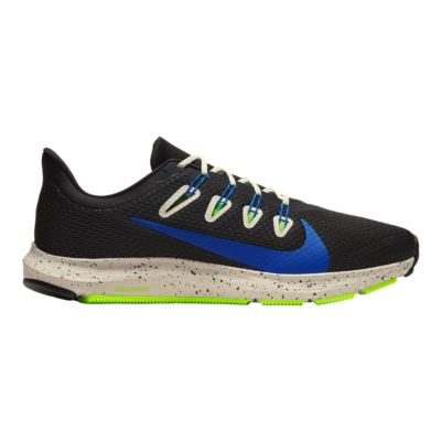 nike black and blue running shoes