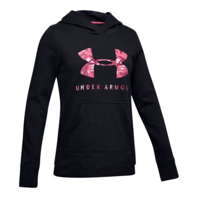 girls pink under armour hoodie