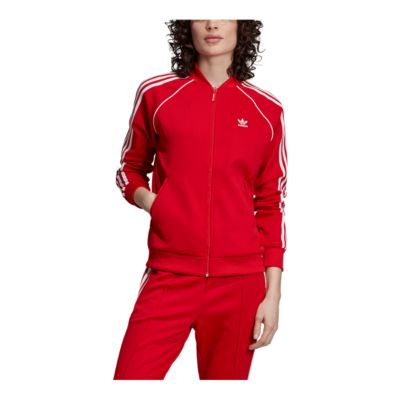 red adidas warm up suit