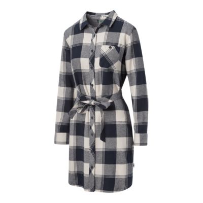 long flannel shirt dress