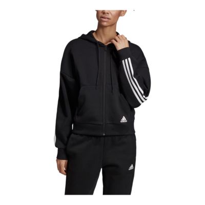 adidas velour hoodie black