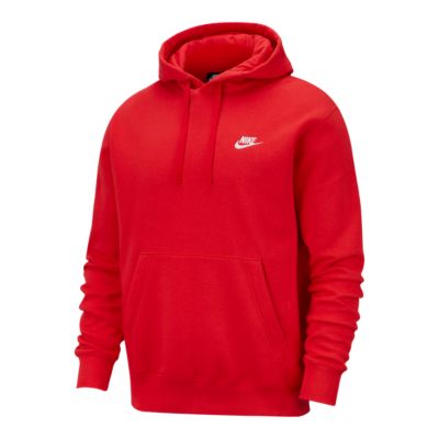 nike red club hoodie