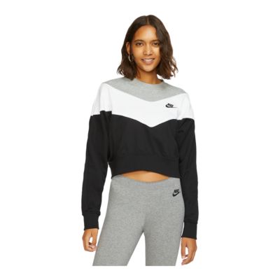 women's fleece crew nike sportswear heritage
