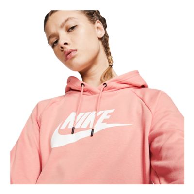 pink nike cropped hoodie