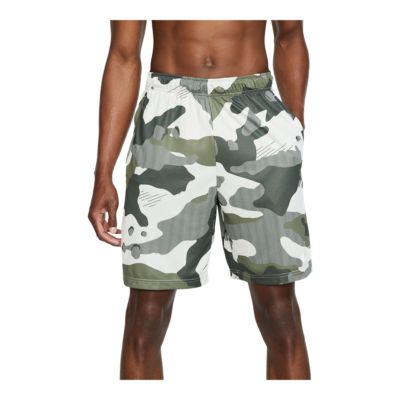 nike training dry camo shorts in grey