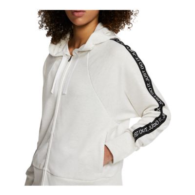 nike white zipper hoodie