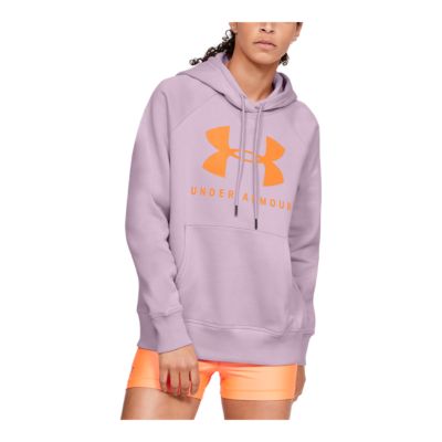 orange under armour hoodie women's