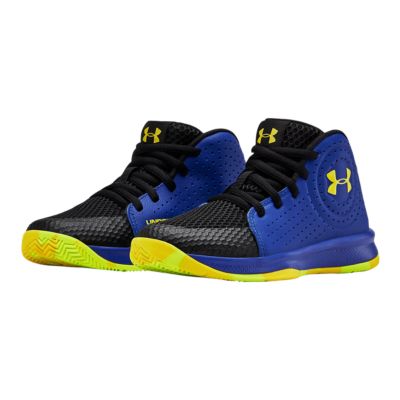 Under Armour Blue And Yellow Basketball Shoes almoire
