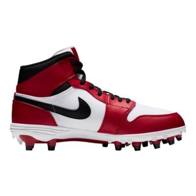 black and red jordan cleats