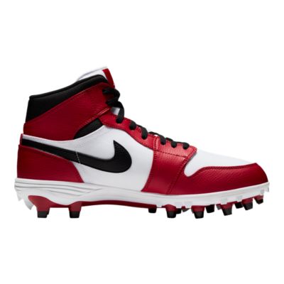 red and black football cleats