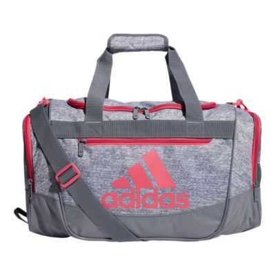 adidas grey and pink duffle bag