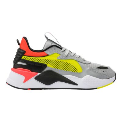 puma grey and yellow sport shoes