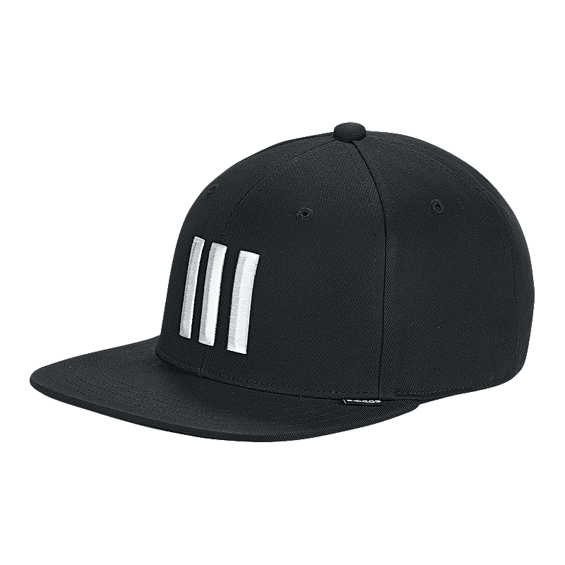 adidas 3 Stripe Snapback Hat - Black | Sport Chek
