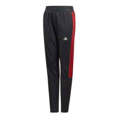 adidas black with red stripes pants