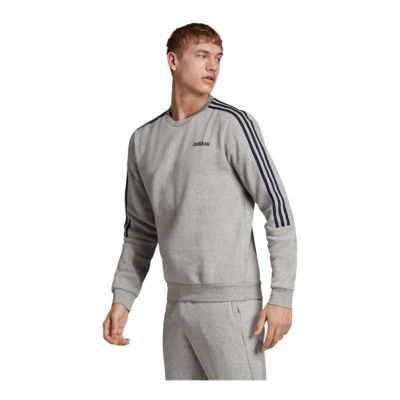 adidas men's athletics essential 3 stripe crew sweatshirt
