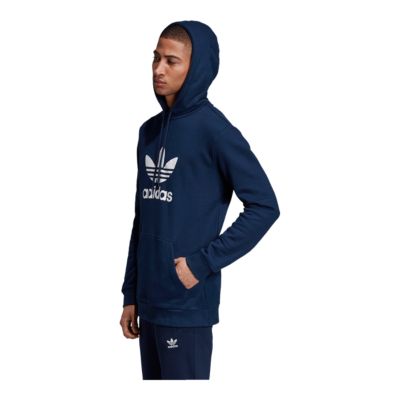 adidas men's trefoil logo graphic pouch pocket pullover hoodie