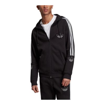 adidas originals mens trefoil spo full zip hooded sweat black