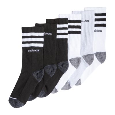 adidas Youth 3-Stripe Crew Sock - 6 