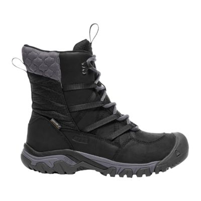 black lace up snow boots