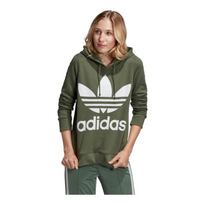 adidas trefoil hoodie khaki