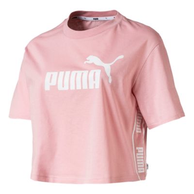 pink and white puma shirt