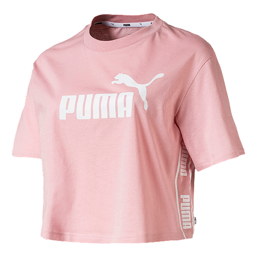 Puma Women S Amplified Crop T Shirt Bridal Rose Sport Chek