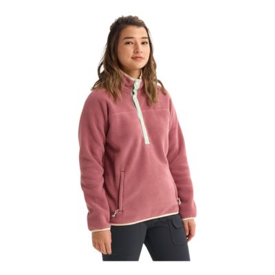 red fleece pullover women's