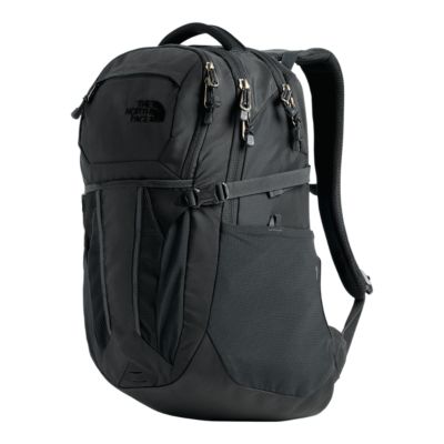 north face backpack grey and black