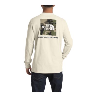 the north face men's red box long sleeve shirt
