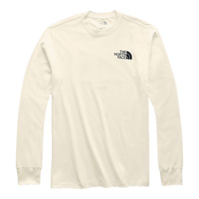 north face men's long sleeve red box tee