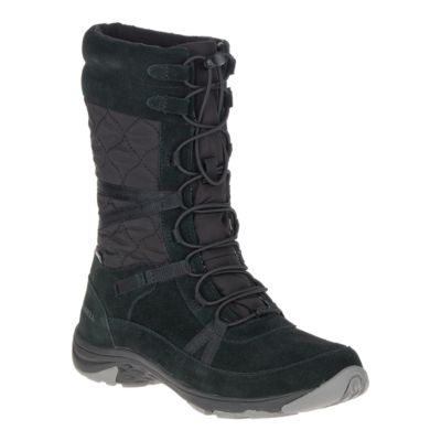 womens black leather winter boots