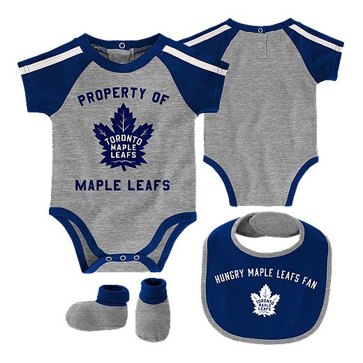 Outerstuff Newborn and Infant Boys Girls White, Blue Toronto Maple Leafs  Dream Team Hat Pants Bodysuit Set
